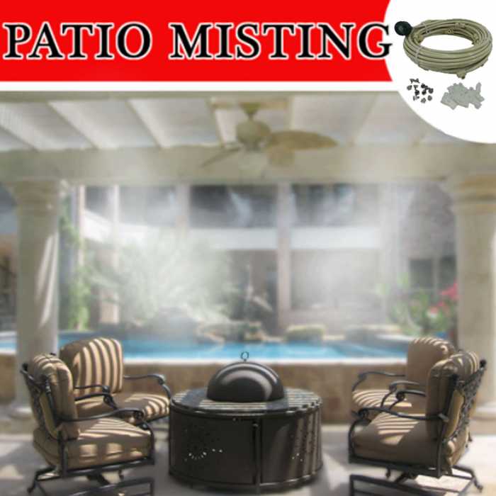 With Brass/Stainless Steel Nozzles Patio Gazebos Patio Misting System For Backyard Do it Yourself Misting System Pool and Play ares Easy to Expand 