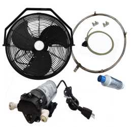 Patio Mister Fan - 18 Inch Black - with 200 PSI Pump