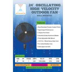 Outdoor Fan - 24 Inch - Black - Fan Only