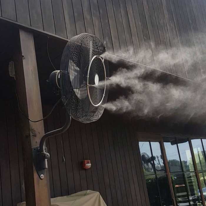 Misting Fan System With Outdoor And